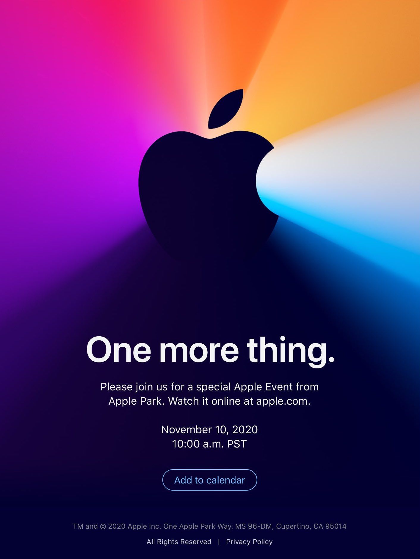 Apple Keynote du 10 novembre 2020
